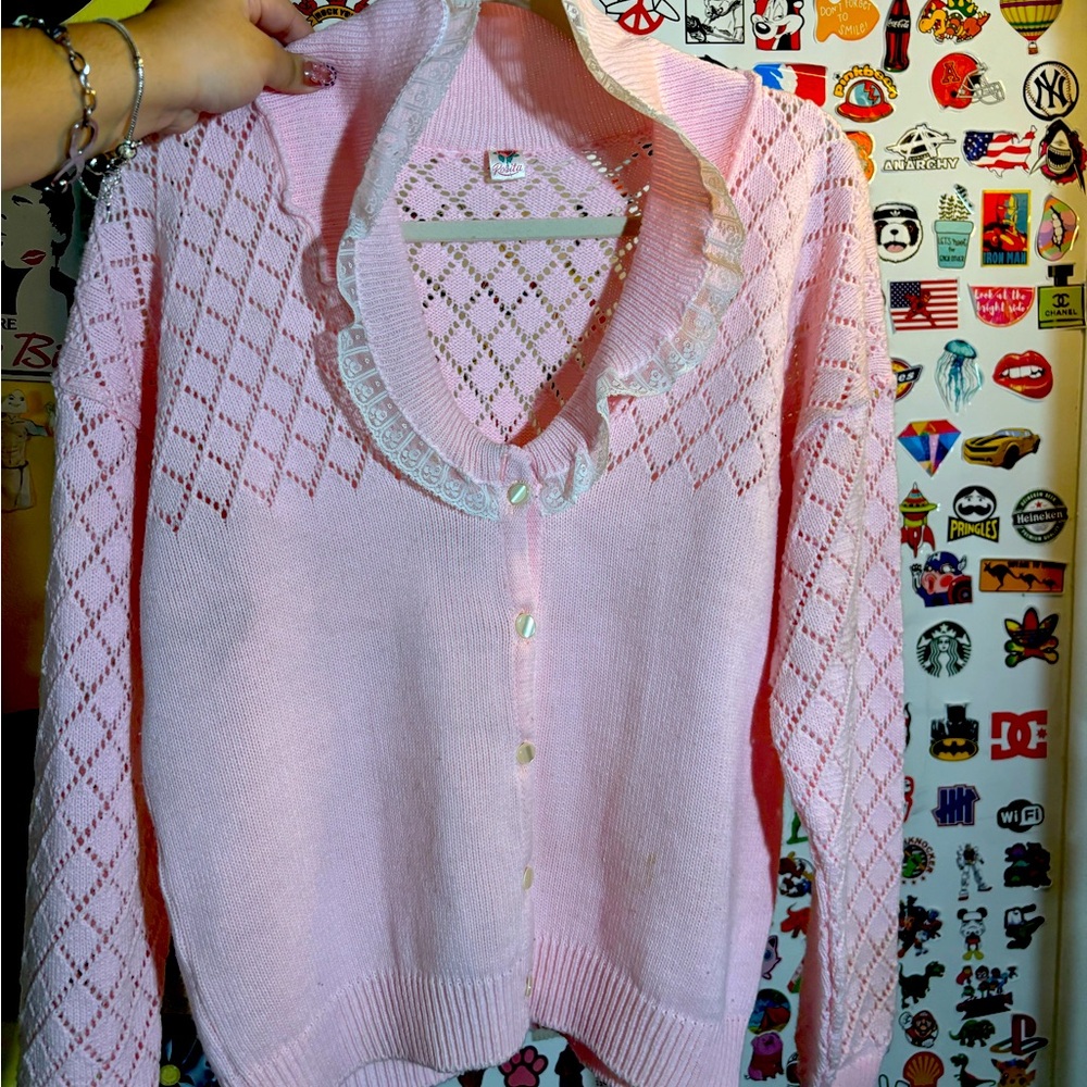Pink coquette cardigan